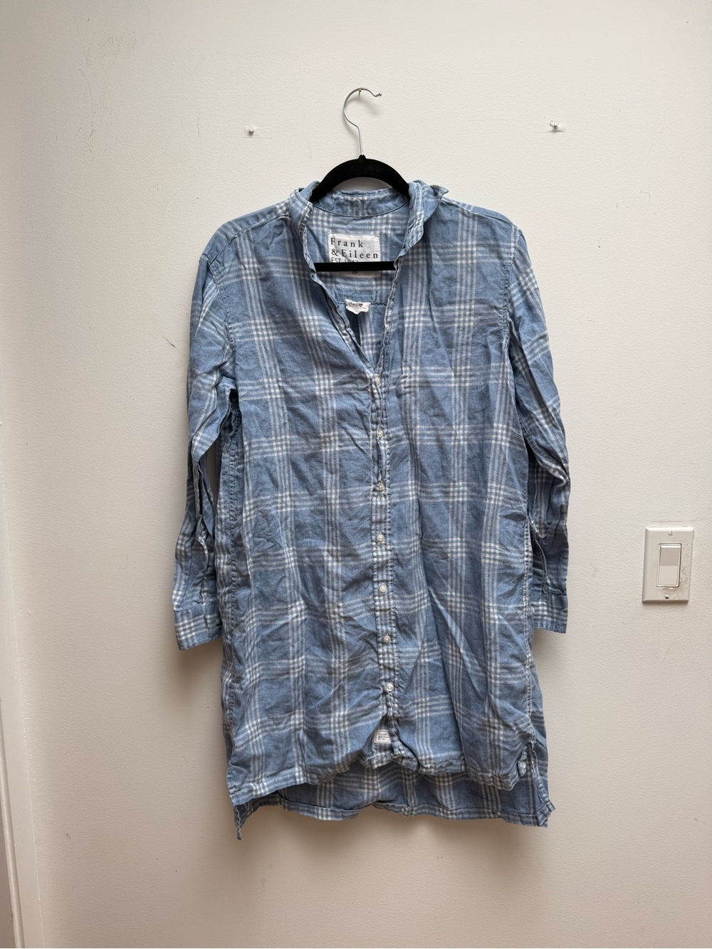 Frank & Eileen Light Blue and White Plaid Shirt